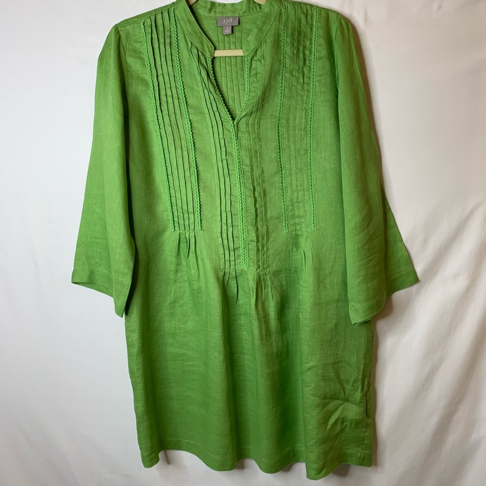 J Jill Lime Green Tunic NWOT M